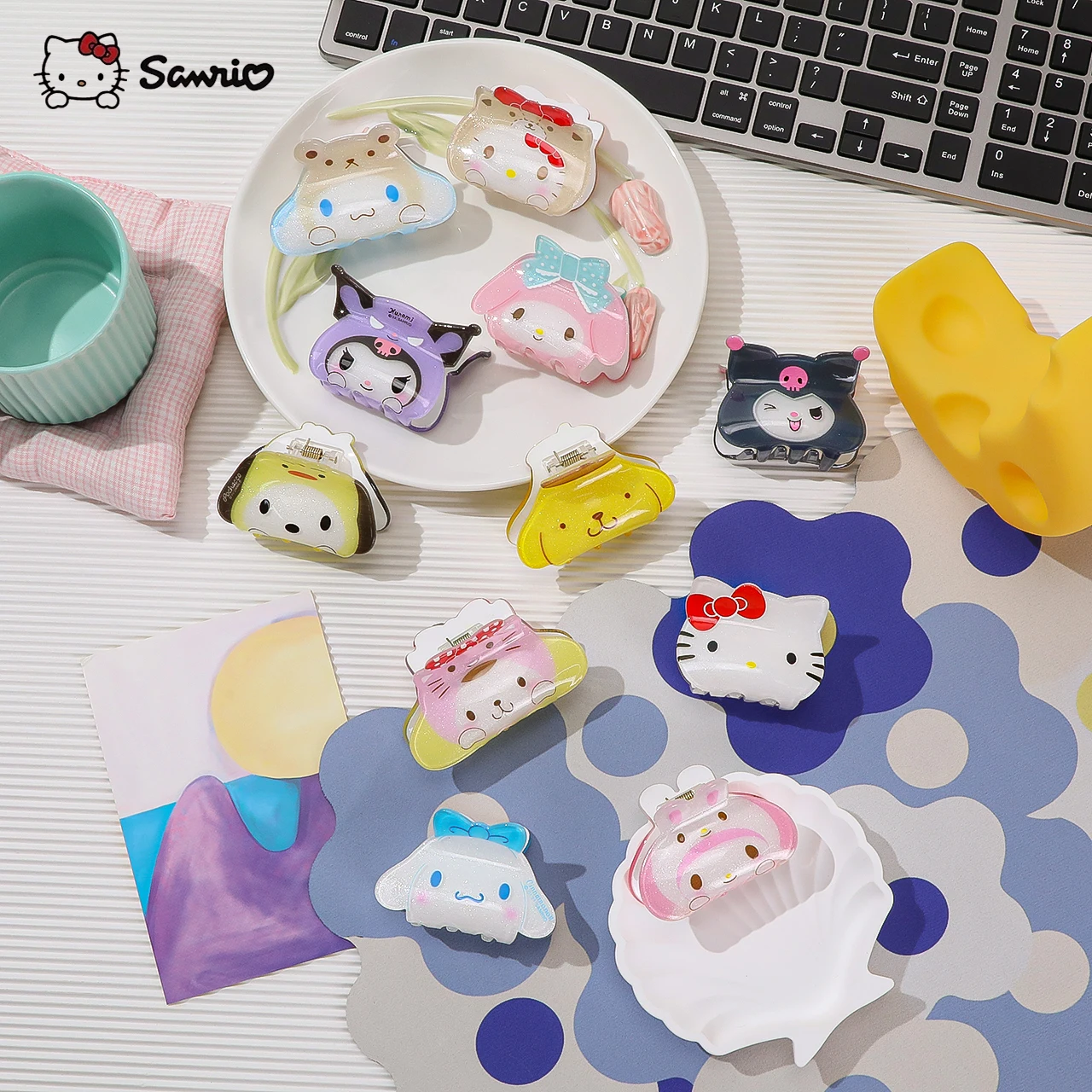 RANDOM 6PCS Sanrio cartoon cute animal daily decoration and 
