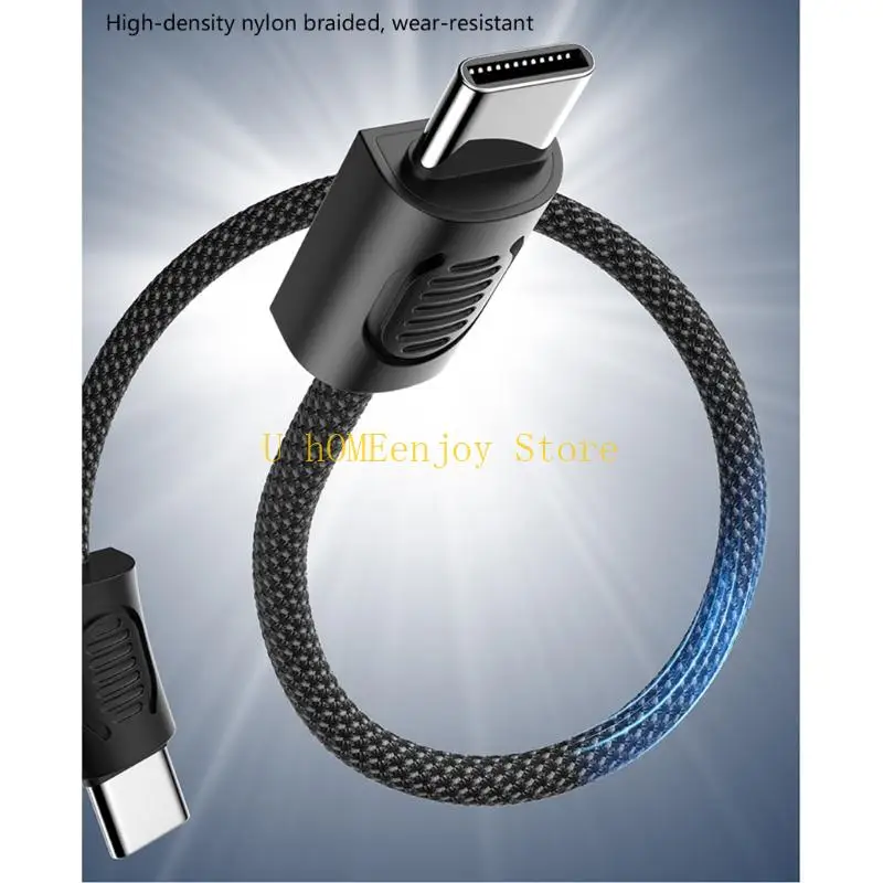 B0KF Fast Speed 60W Type C To USB C Cable Braided Nylon Construction And Keychain Durability Cord