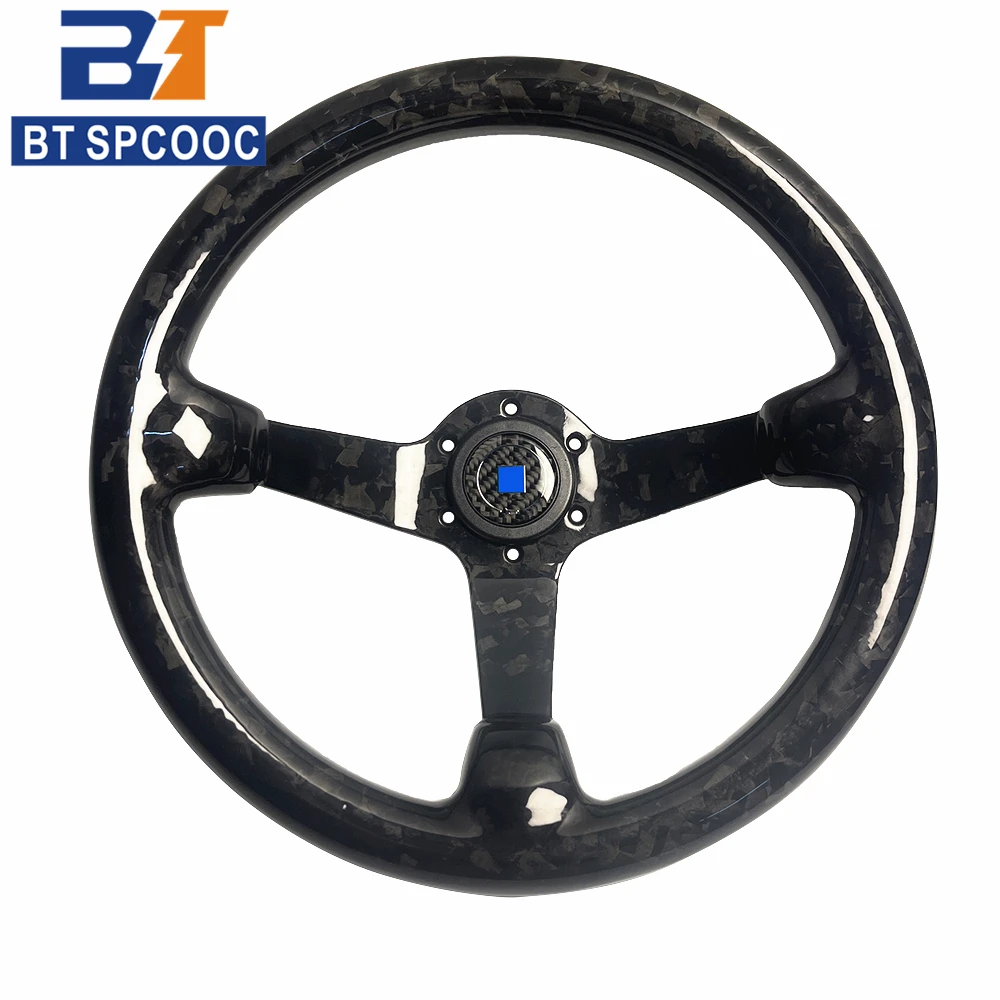 

Sports Car Steering Wheel Real Carbon Fiber 14inch 350mm Deep Dish Forging Dry Carbon