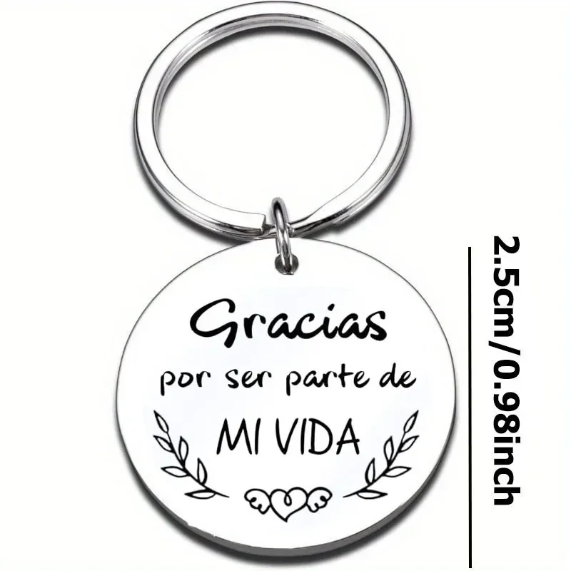 Thank You Keychain KeyRing To My Teacher My Parent =Gofather Mom Friend
