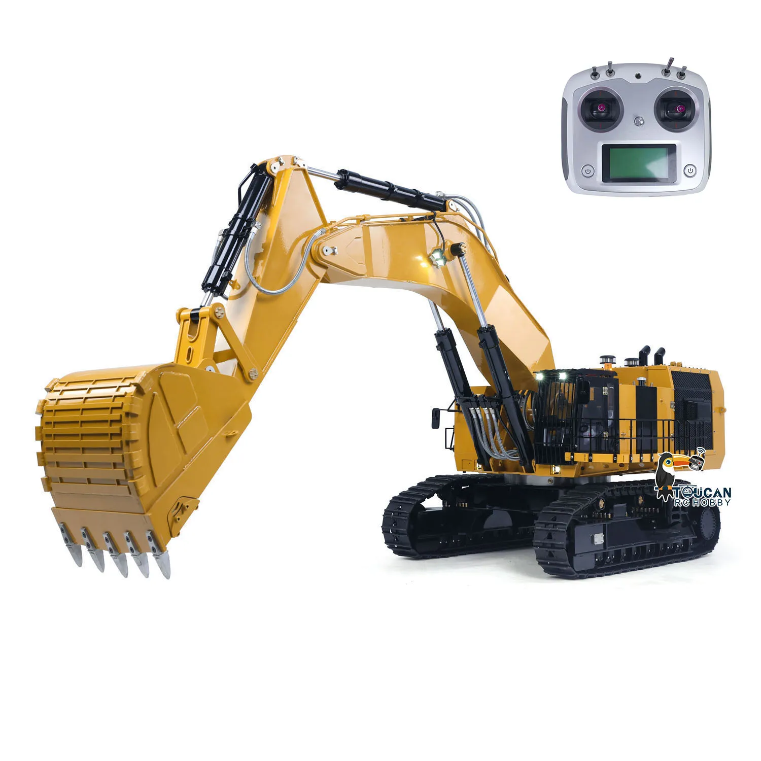 6015B 1/14 Metal Hydraulic RC Excavator for Carter Painted Assembled Liquid Crystal Display Earth Digger Model TH20437