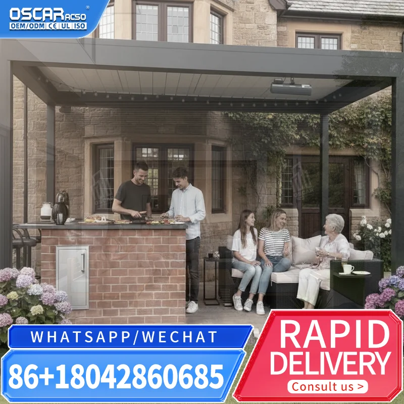 Motorized Aluminum Bioclimatic Pergola with EcoFriendly Design for Balcony and Outdoor Areas 3x3 pergola