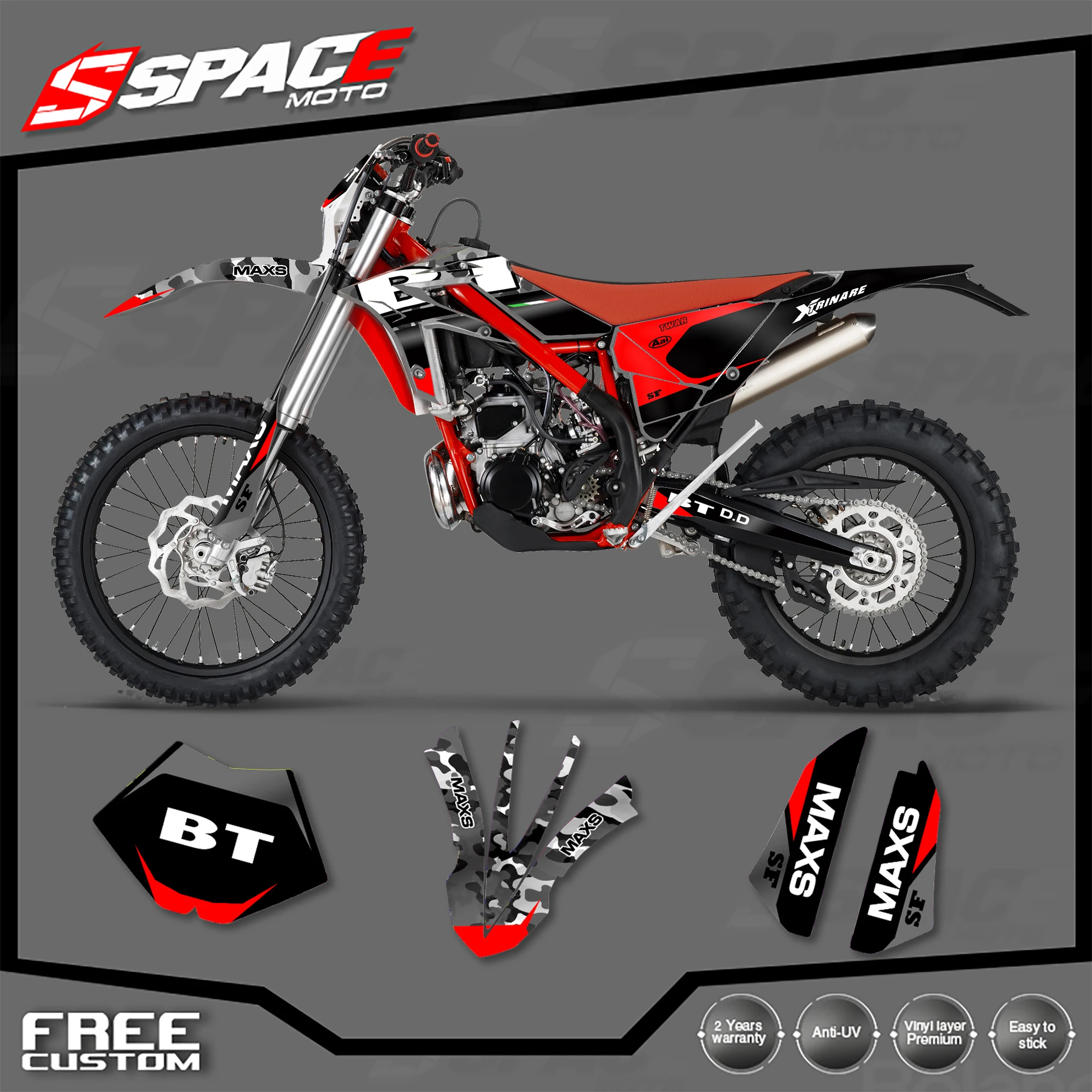 

Наклейки SPACE Custom Motorcycle Graphics Background Decal для Beta 250 300 Xtrainer 2015 2016 2017 2018 2019, комплекты эндуро-наклеек 03