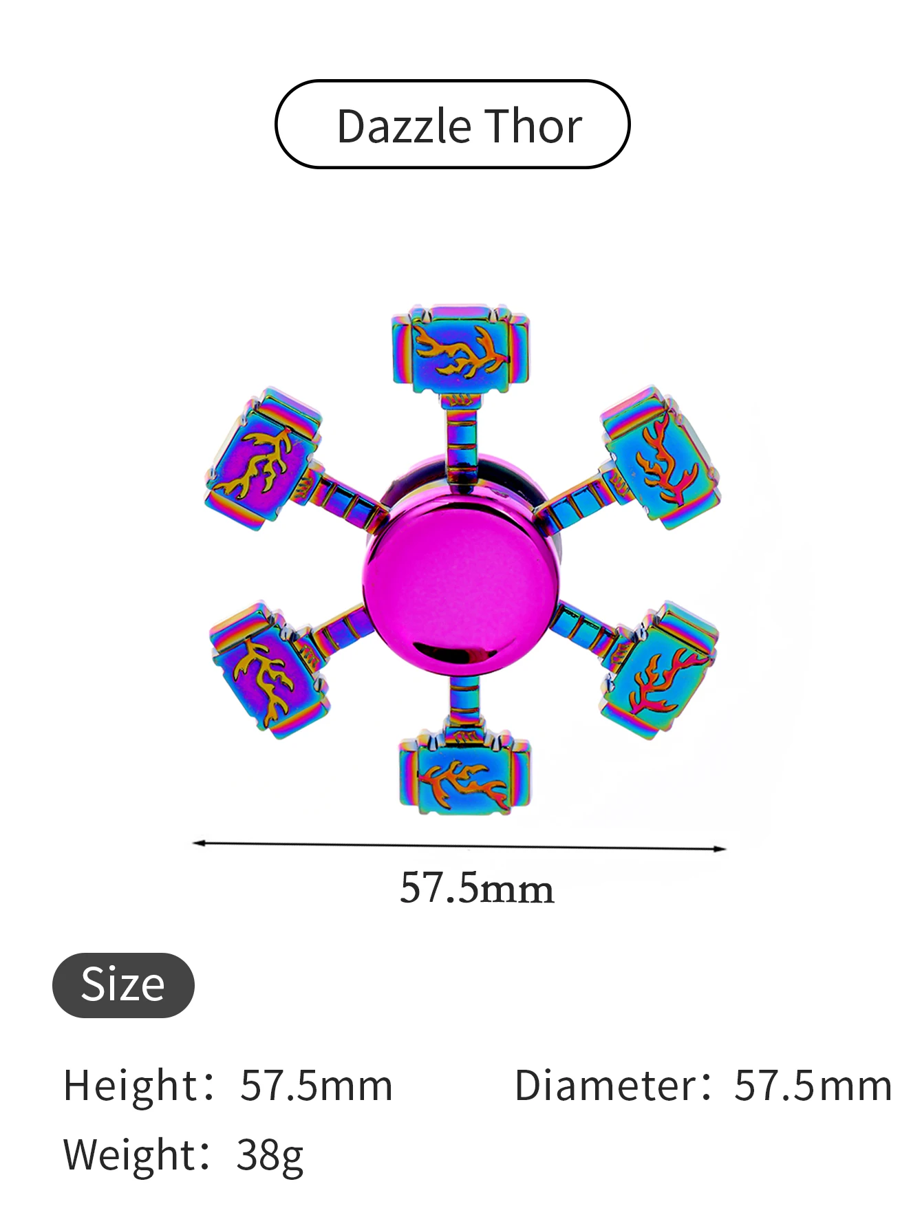 Buntes Fidget-Spinner-Spielzeug aus Zinklegierung für Stressabbau und Freizeitunterhaltung im Büro