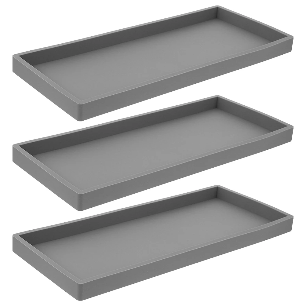 

3 Pcs Bathroom Storage Tray Toiletries Organizer Jewelry Holder Multi-function Plate Makeup Soap Organizer Versatile