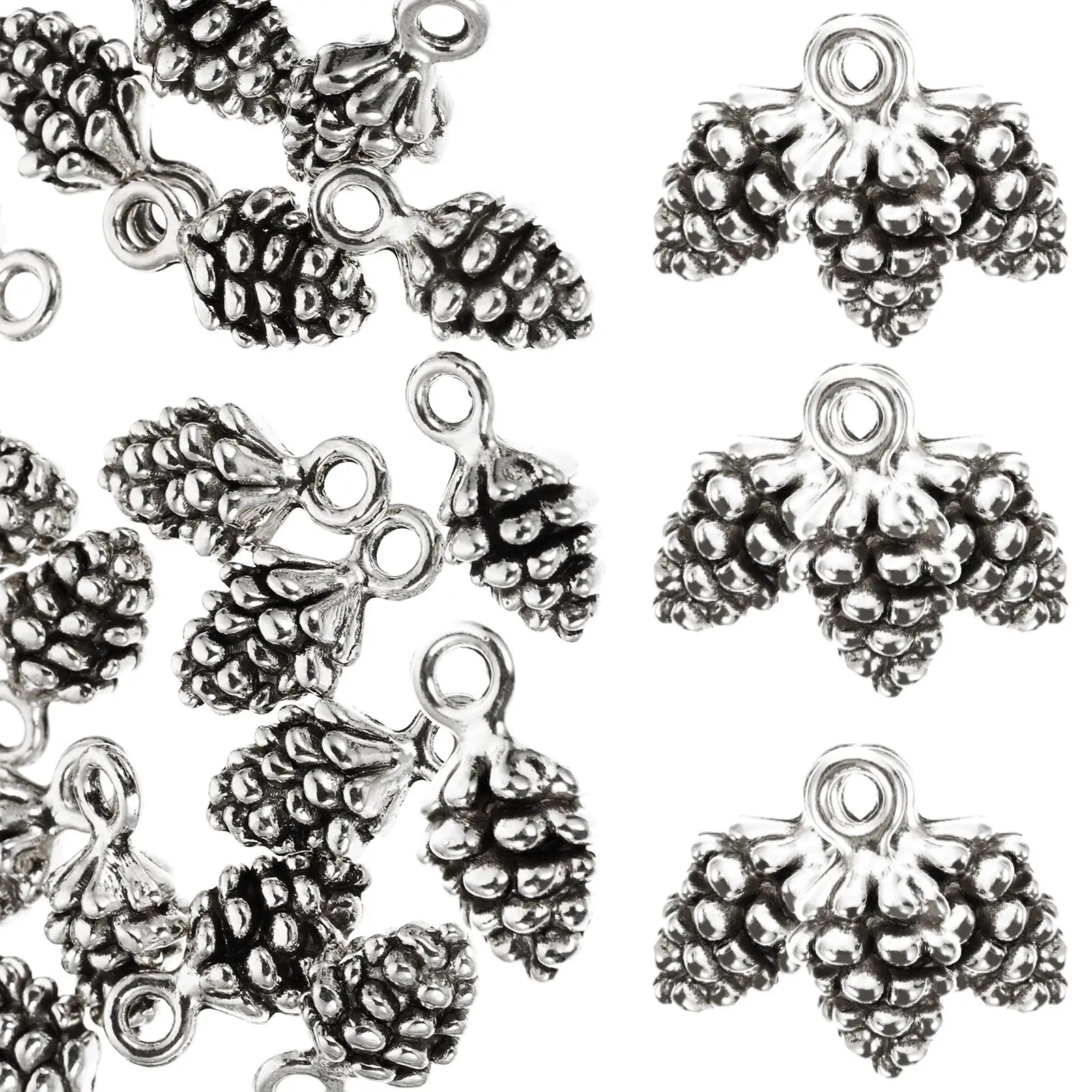 

60 Pcs Pine Cone Pendant Accessories Alloy Decorative Jewelry Charms for Necklace Making Projects Diy Earring Pendants