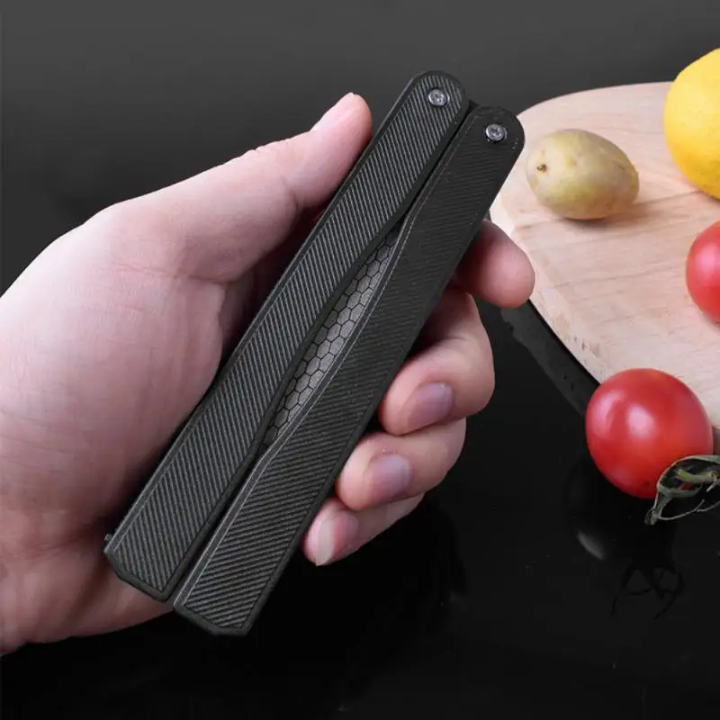 Double Sided Folded Pocket Sharpener Diamond Knife Sharpening Stone Kitchen Tool Professional Grindstone Knife Fast Sharpener