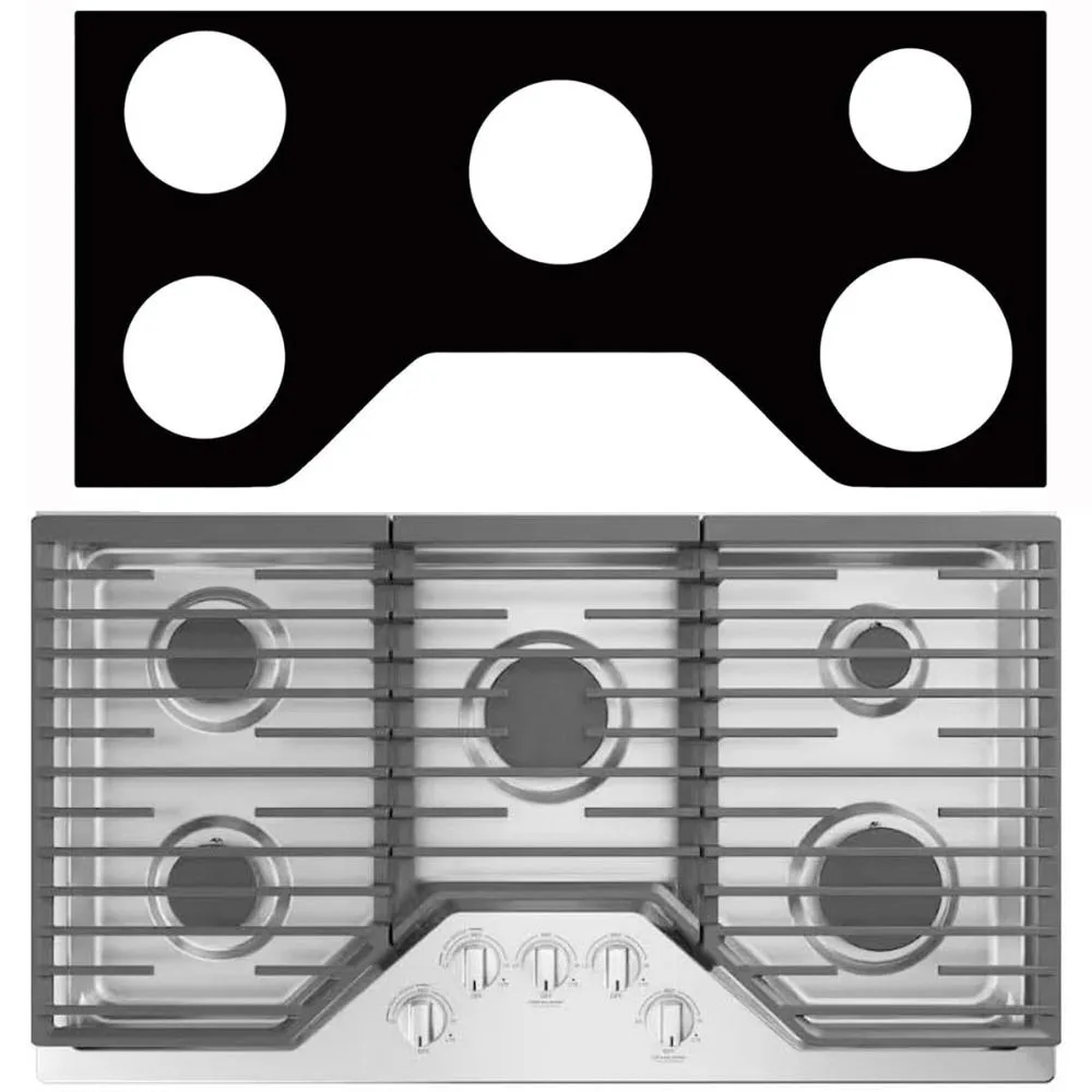 Nonstick Silicone Gas Stove Protector Mat Grease-proof Stain-resistant Gas Range Mat Rectangular Flame-retardant Gas Stove Cover