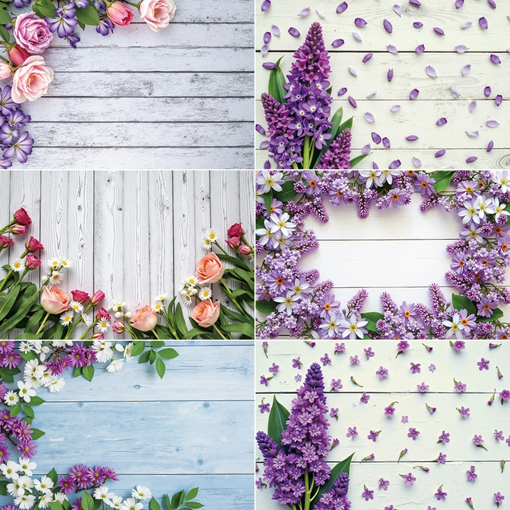 

MOON.QG Flower Tulip Easter Decoration Background Product Photography Wooden Photocall Backdrop Wood Boards Photo Studio Props