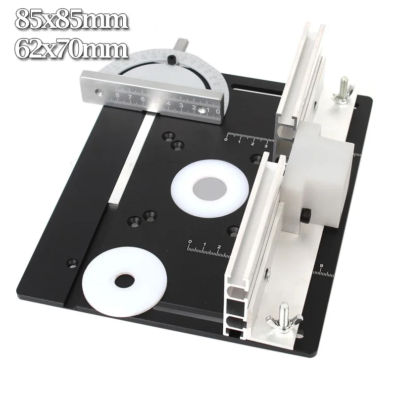 Black Router Table Insert Plate Woodworking Trimmer Electric Wood Milling Flip Plate With Miter Gauge for DIY Working Benche New