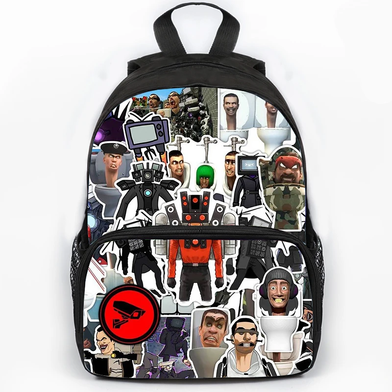 Gioco Skibidi Toilet zaino per ragazze ragazzi Canvas Bookbag Speakerman Print zainetto zaini impermeabili borsa da viaggio Mochila