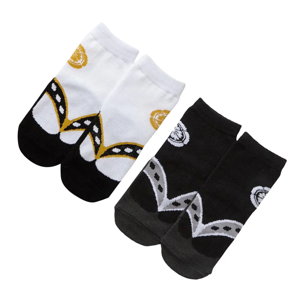 

2Pairs Adorable Children Cotton Socks Kimono Clog Design Soft Skin-Friendly Kids Socks Breathable Flexible for Daily Comfort