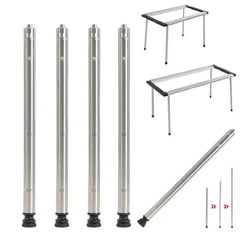 

4PCS Camping IGT Table Legs 3 Gear Adjustable Height Table Legs Portable Combination Picnic IGT Desk Leg For Camping Accessories