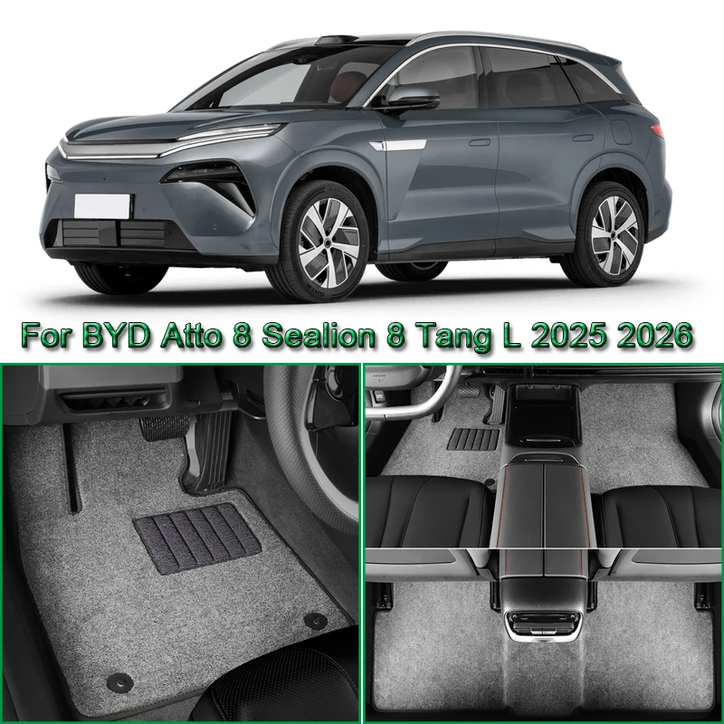 For BYD Atto 8 Sealion 8 Tang L 2025 2026 Custom Car Floor Mats Waterproof Non-Slip Floor Mats Internal Protection Carpets Rugs