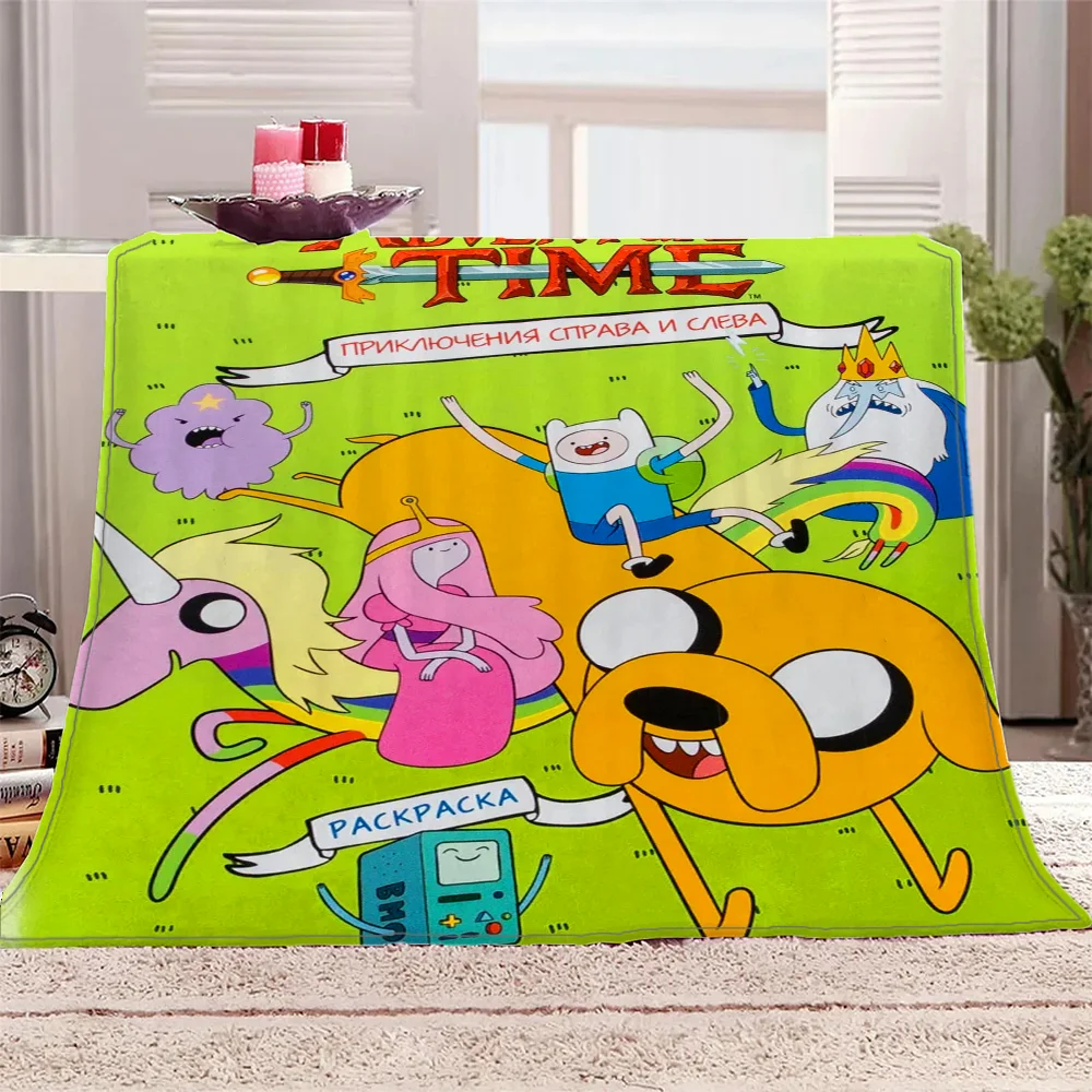 Hairy Blankets for Bed Blanket 150cm X 200cm Adventure Time Luxury Throw Blankets King Size Microfiber Bedding Interior for Home