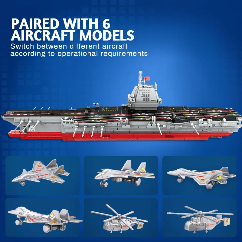 MOC Militaire Serie Vliegtuigvechter Carrier Bouwstenen Kit Grote Marine Oorlogsschip Model Bakstenen woondecoratie Speelgoed Kinderen Geschenken