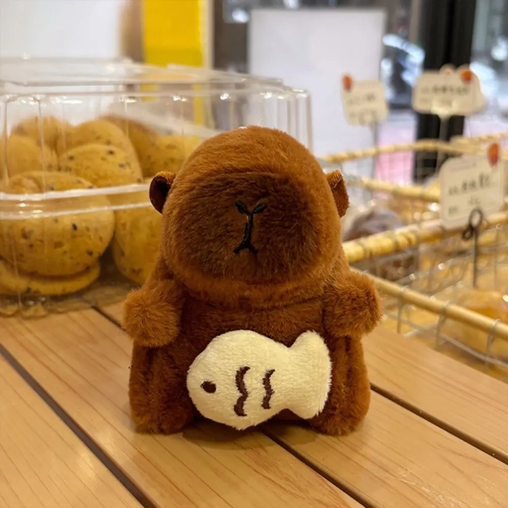 Colgante de capibara de simulación de felpa creativo, bolsa de dibujos animados suave, adornos colgantes para niños