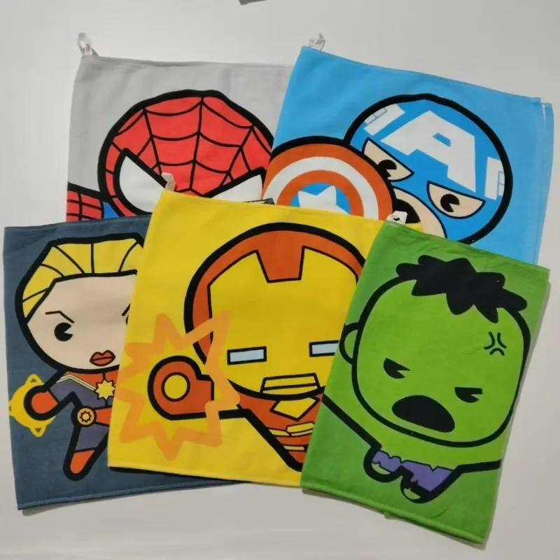 Disney Marvel Spider-Man Iron Man Face Wash Towel Gauze Towel Pure Cotton Kids Card Avengers Absorbent Towel Children's Day Gift