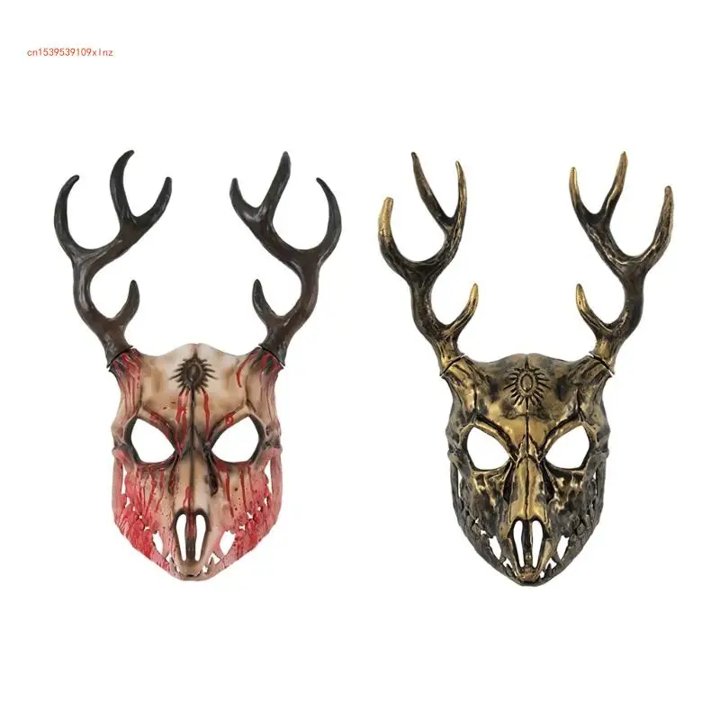 Antler Mask Masquerade Mask Halloween Party Mask Deer Head Mask for Cosplay