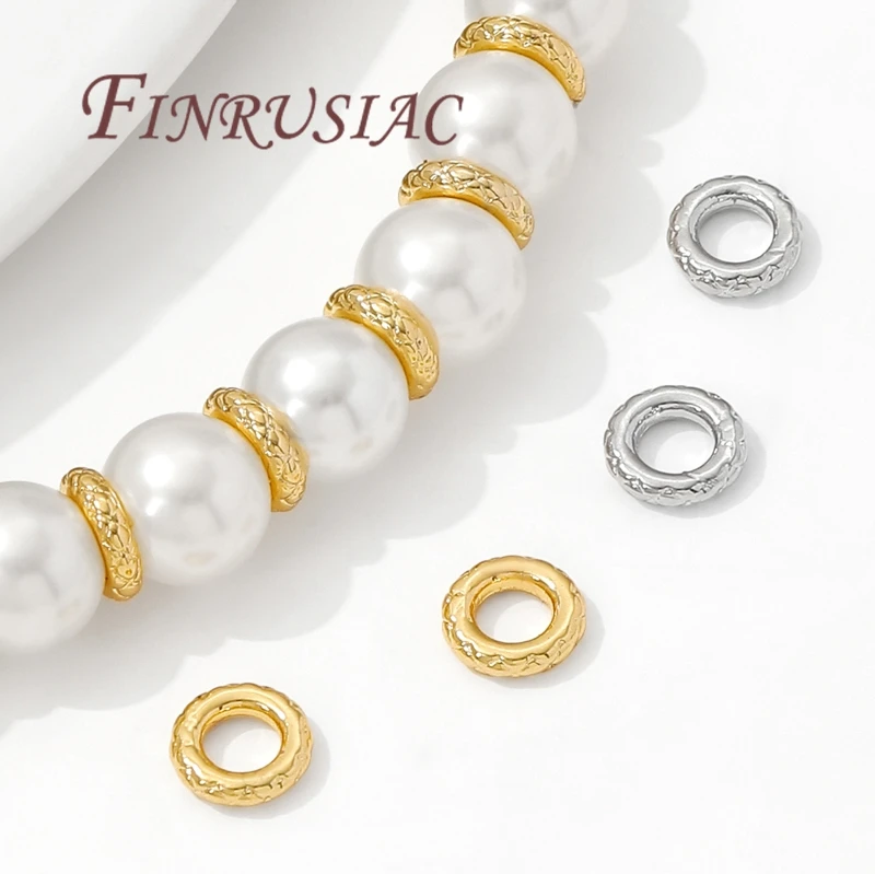 10-20Pcs Large Hole Beads 18K Gold Plated Spacer Beads For Jewelry Making,Bead Separators,Beads For Bracelets DIY Accessories image 2