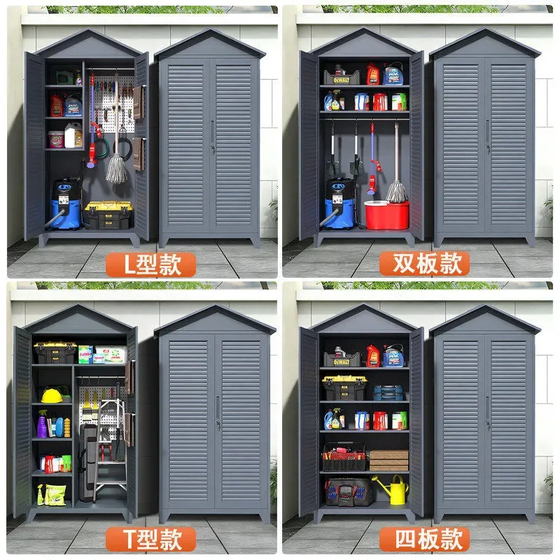 Outdoor Waterproof Storage Cabinet Sunproof Tool Locker for Villa Garden Courtyard Rainproof Glove Box Open Air Utility