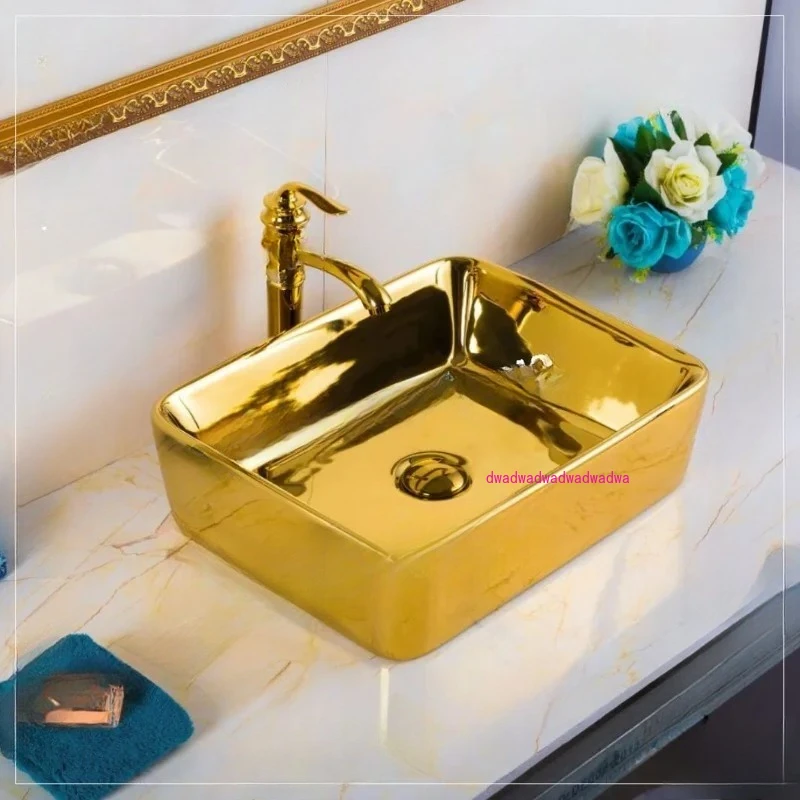 

wash basin square local tyrant gold ceramic basin
