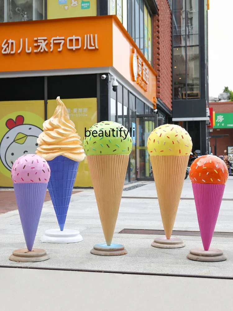 Ice Cream Model Simulation Sculpture Decoration Dessert Shop Mall Donut Floor Big Decorations home decoration accessories