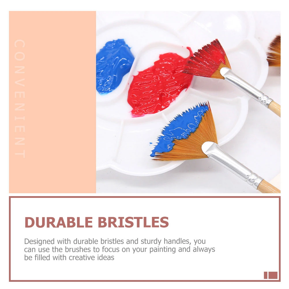 

5 Pcs Painting Brush Set Durable Wood Handle Aluminum Tube Nylon Bristle Multi Function Art Craft Supplies Portable Watercolor
