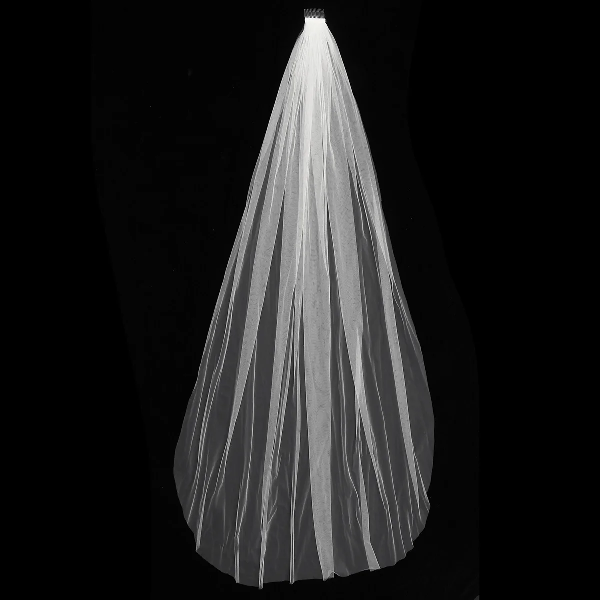 

Long Single Layer With Metal Comb Floor Length Pure White 0.8 Meters Bridal Veils Wedding Long Bridal Veil Floor Wedding
