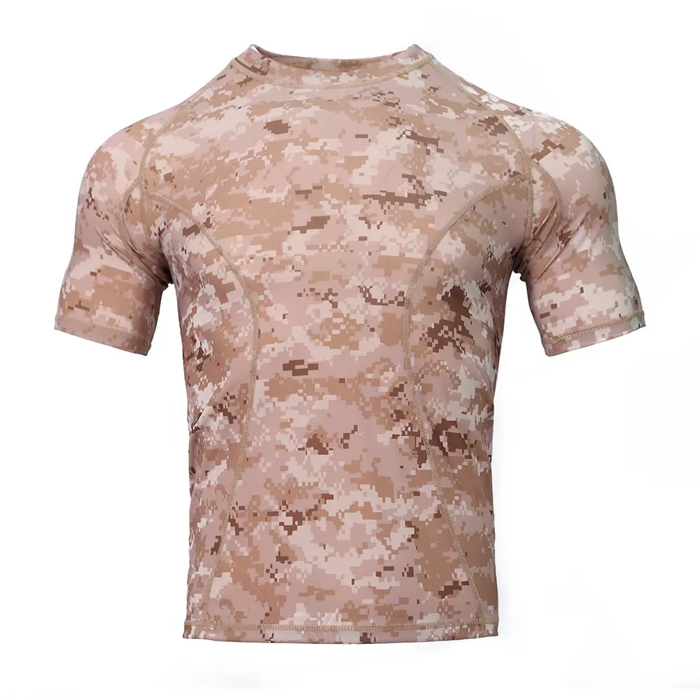 

Emersongear Tactical Skin Tight Base Layer Running Shirts Camouflage Shorts Sleeve Outdoor Sports Sweat-Wicking T-Shirt