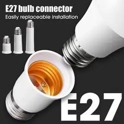 Parti di illuminazione in plastica da E27 a E27 Extender 65mm/95mm/120mm supporto convertitore bianco estendere la presa di estensione