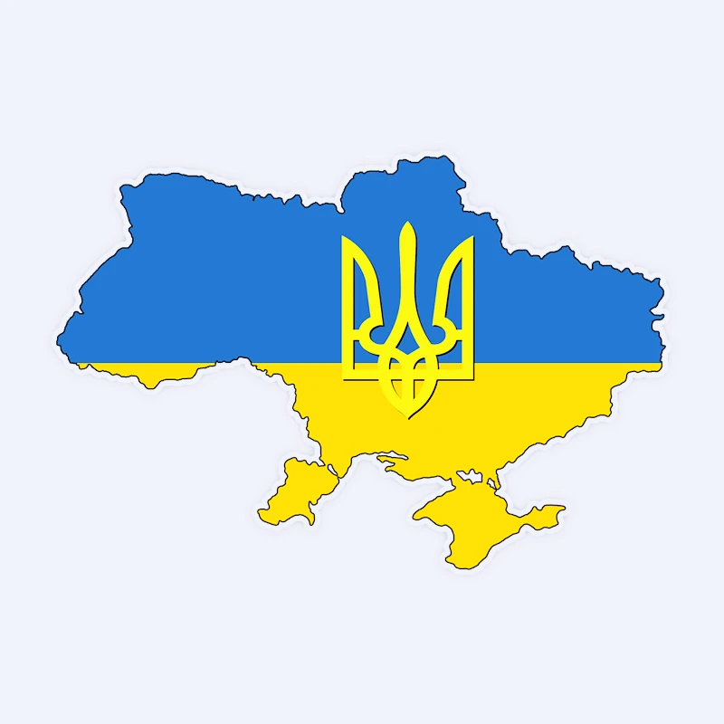 

13cm Removable Decal Sticker Sticker Ukraine Flag Trident Map Ukrainian Car Sticker on Bumper Rear Window Laptop,KK