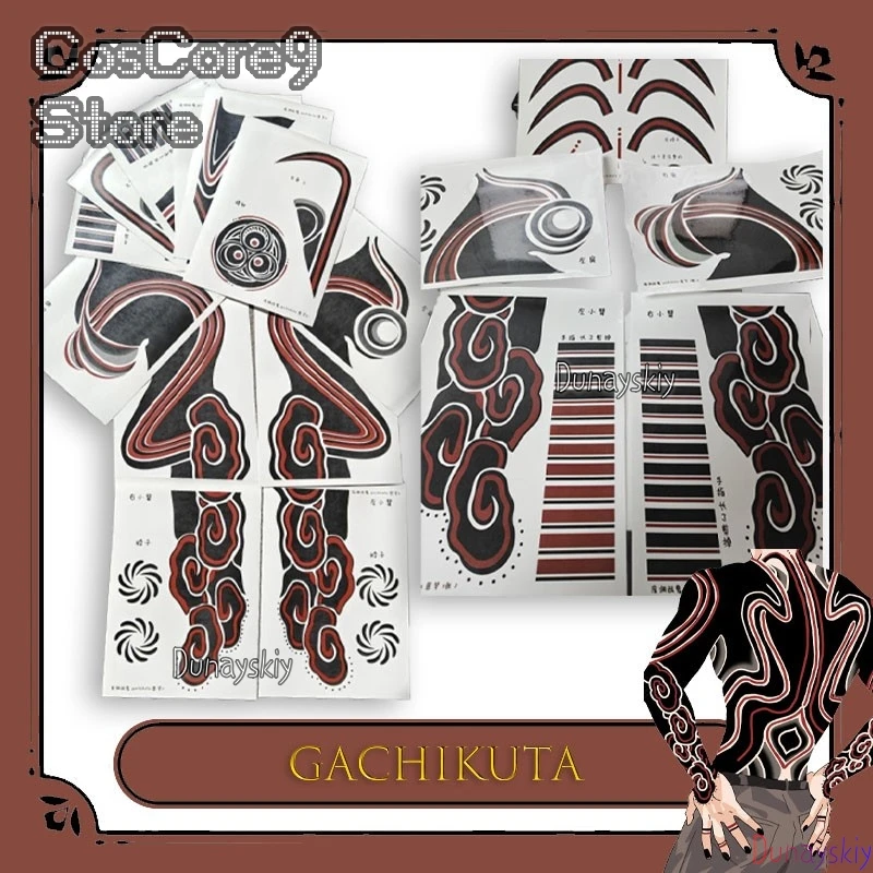 

Enkin косплей временная татуировка одноразовая ролевая игра аниме наряд GACHIAKUTA реквизит аниме Outfi парик тату вечерние ролевые игры Хэллоуин