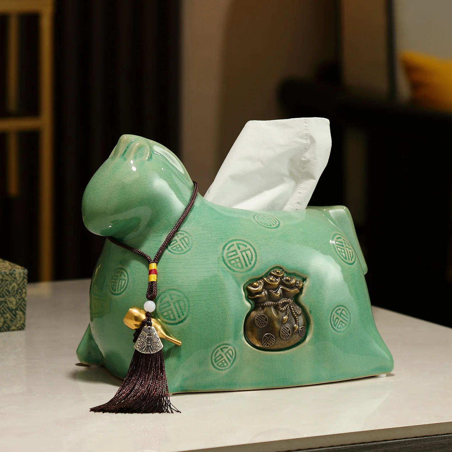 

Срок денег, керамическая коробка для салфеток, высококачественная бумажная коробка для гостиной, обеденного стола, украшение для домашнего журнального столика, креатив