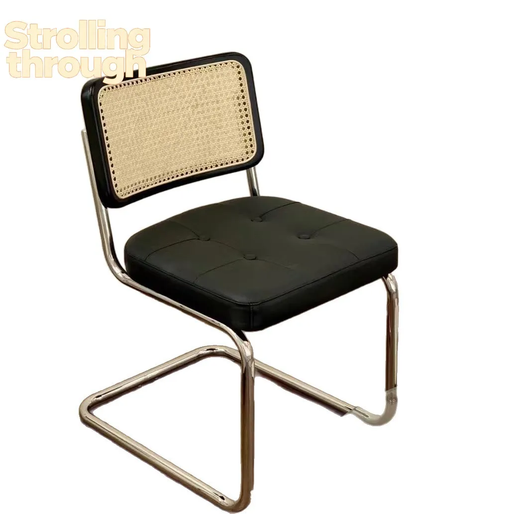 

Стул для столовой в средневековом стиле из ротанга, дизайнерский стул для ресторана в стиле ретро, популярный среди интернет-знаменитостей