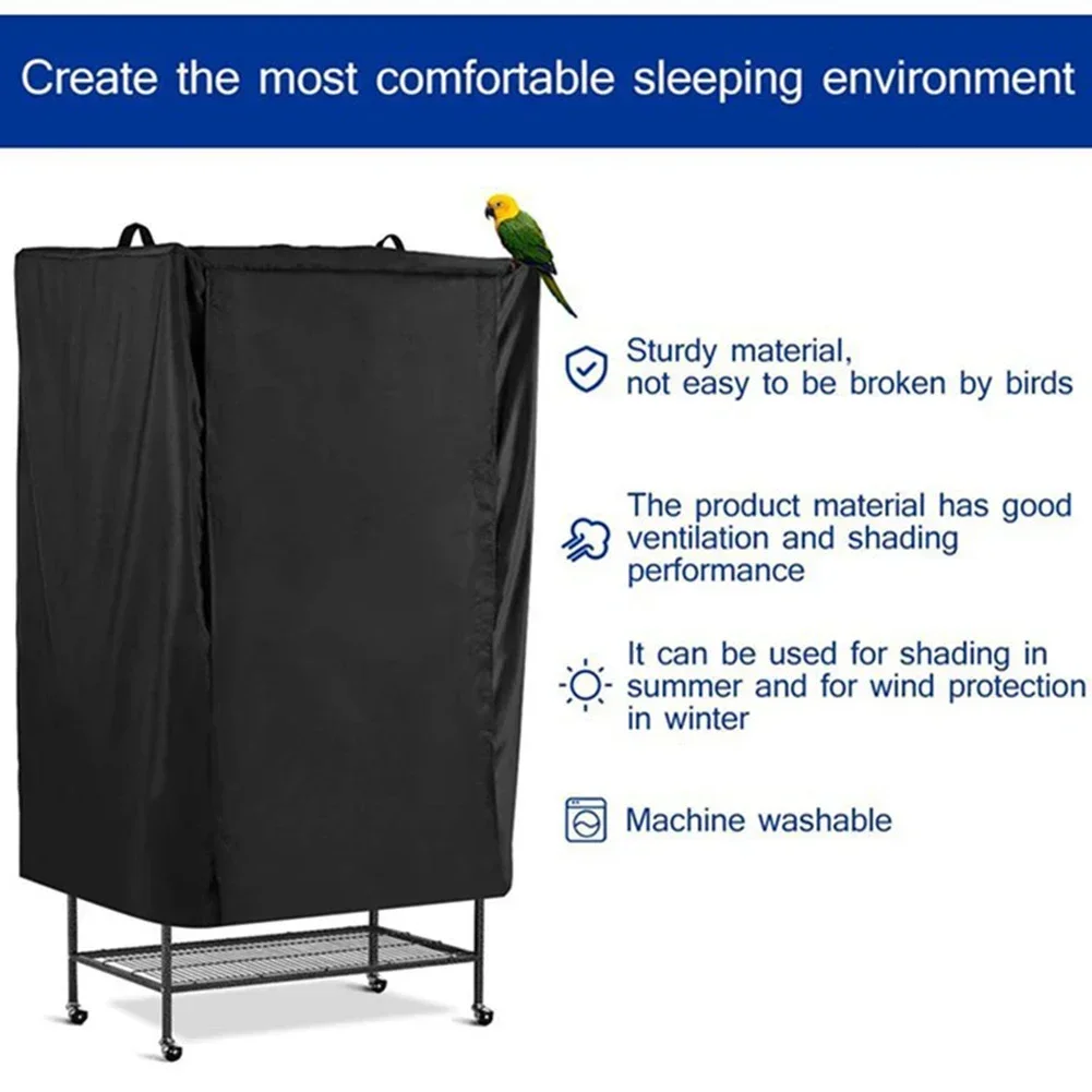 BlackOut Bird Cage Cover  Blocks Sunlight and UV Rays  Easy to Place Up and Down  Fade Resistant and Machine Washable