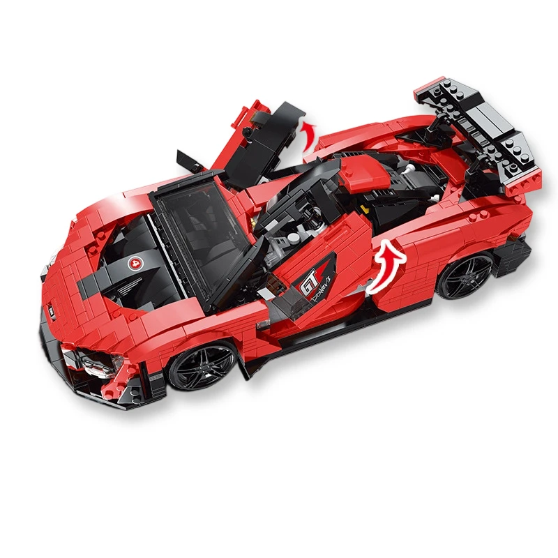 クリエイティブレーシングスポーツカービルディングブロック組み立てモデル教育パズルおもちゃ男の子子供デスクトップディスプレイギフト