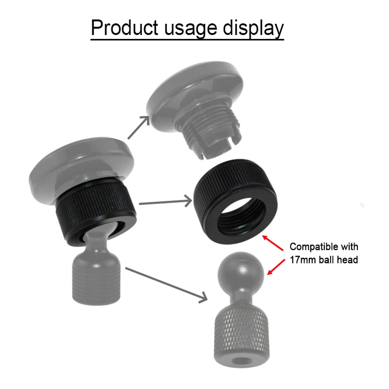 Aluminum Alloy 17mm Ball Head Conversion Screw For Tablet Car Phone Holder Ball Head Adapter Accessories