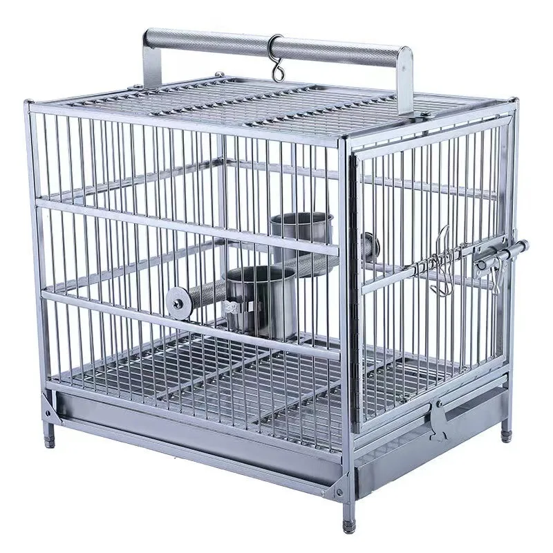 304 Stainless Steel Parrot Bird Cage Cockatoo Out Bird Cage Peony Myna Large Bathing Bird Cage Standing Cage