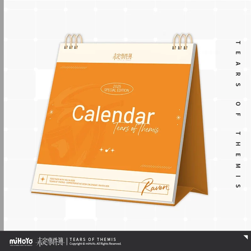 Jogo de anime oficial lágrimas de themis zuo ran mo yi lu jinghe 2025 calendário de mesa decoração coleção cosplay presente de natal