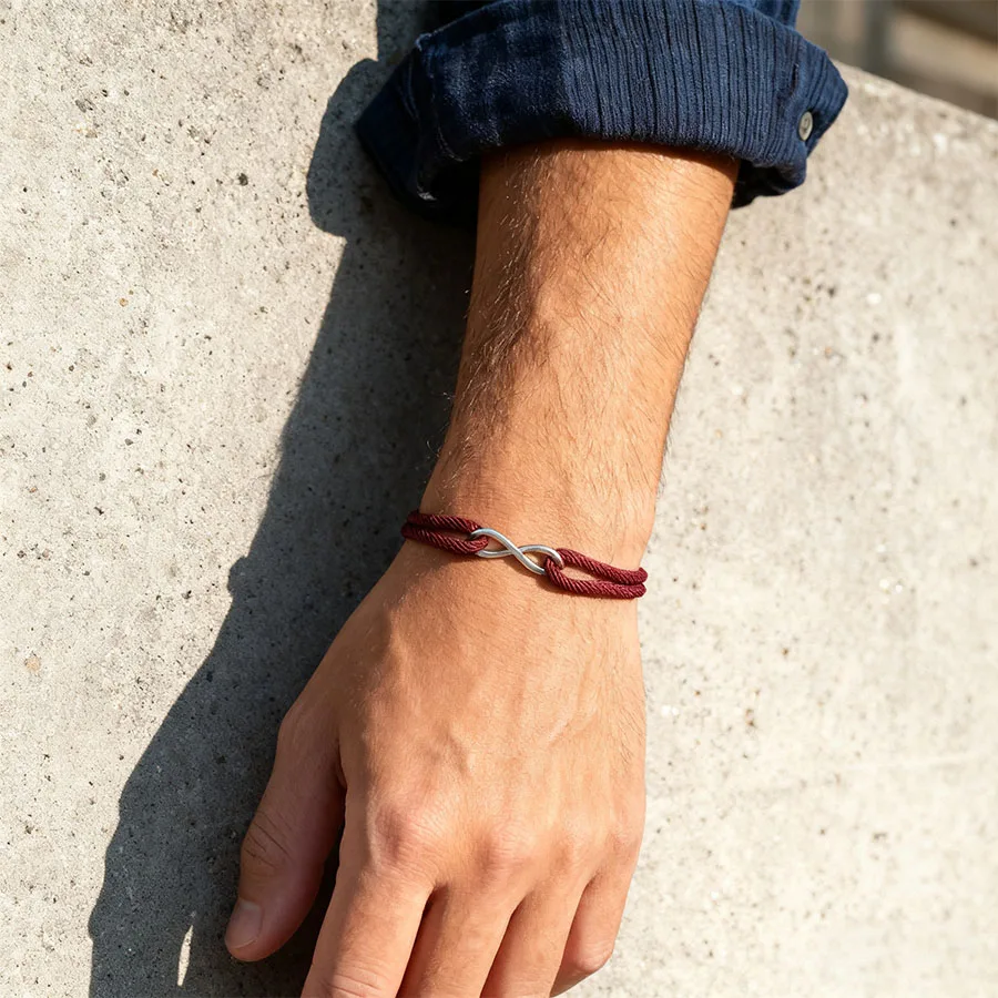 Infinity Symbol Bracelet Adjustable 3mm Rope Couple Friendship Jewelry Minimalist Lucky Knot Gift for Men Women
