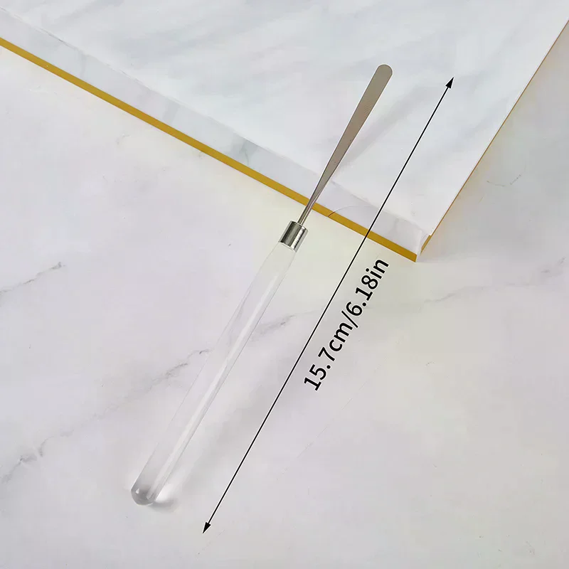 ไม้คนสีเล็บสแตนเลส 1 ชิ้น สำหรับผสมผงอะคริลิค น้ำยาเจลยูวี อุปกรณ์ทำเล็บ