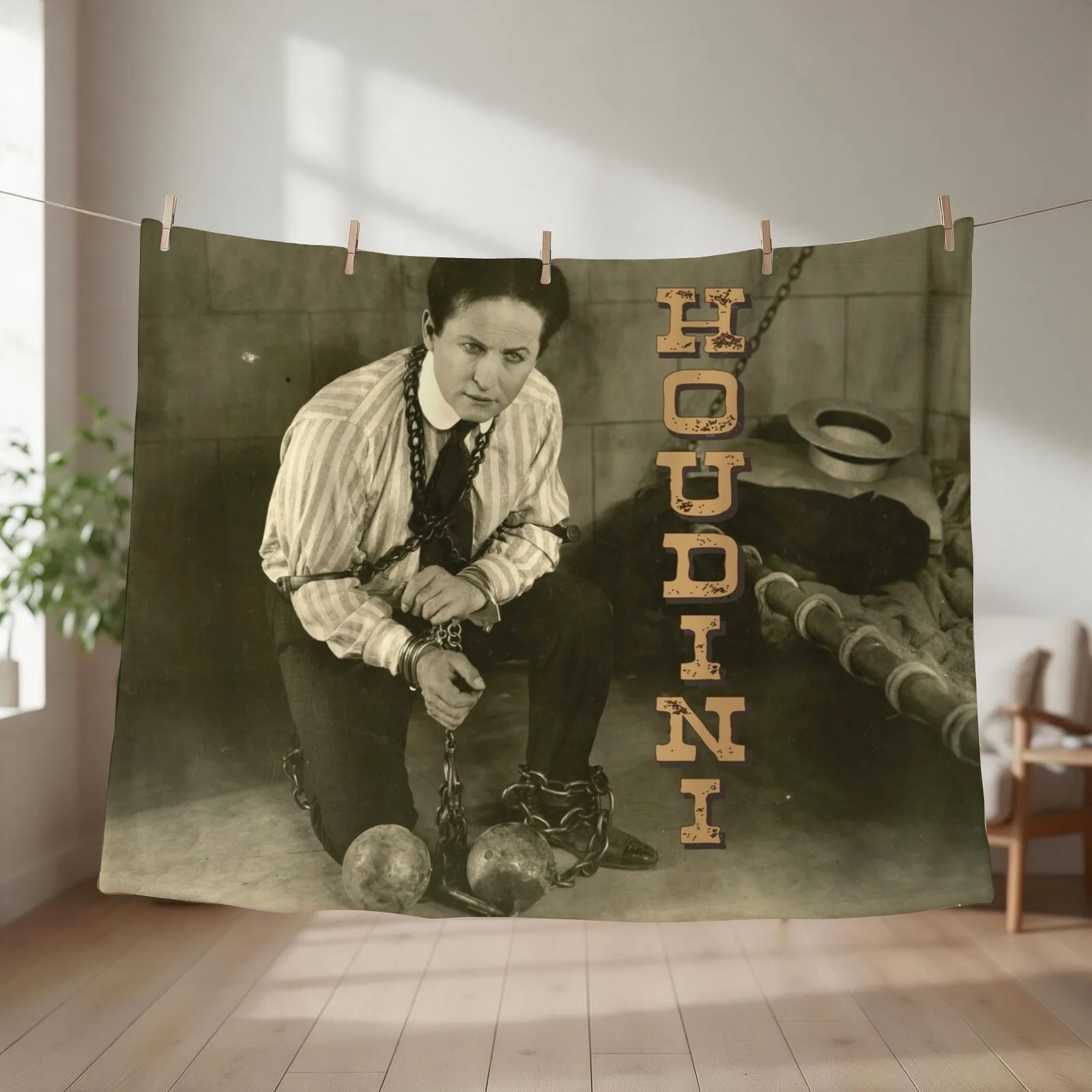 World-famous escape artist - Harry Houdini Throw Blanket couch cozy soft plush fuzzy picnic outdoor blanket