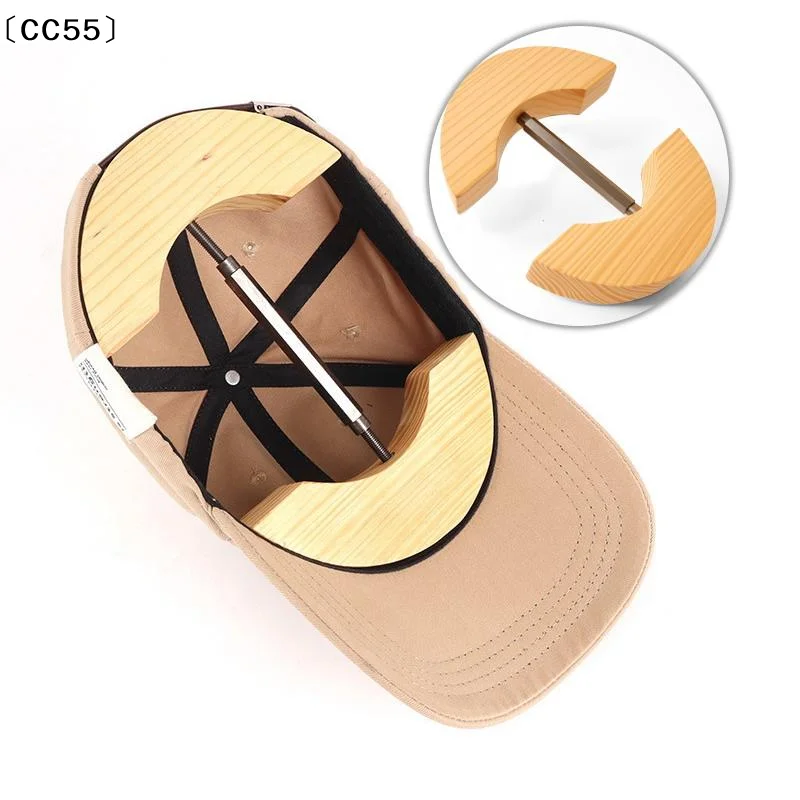 調節可能な木製帽子ストレッチャー-キャップ形状維持器-プレミアムフェドーラハットラック-収納用-カウボーイ野球帽ホルダー-〔cc55〕