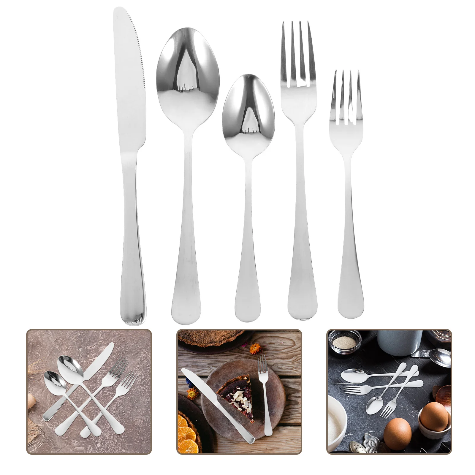 

20pcs Stainless Steel Cutlery Set Tableware Flatware Knives Forks Spoons Dining Utensils Kitchen Accessories For Home Restaurant