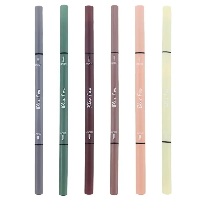 Waterproof Natural Brow Pencil Eyebrow Pencil Strong Shape Fine Refill High Saturation Double Head Eyebrow Pencil Silky Color