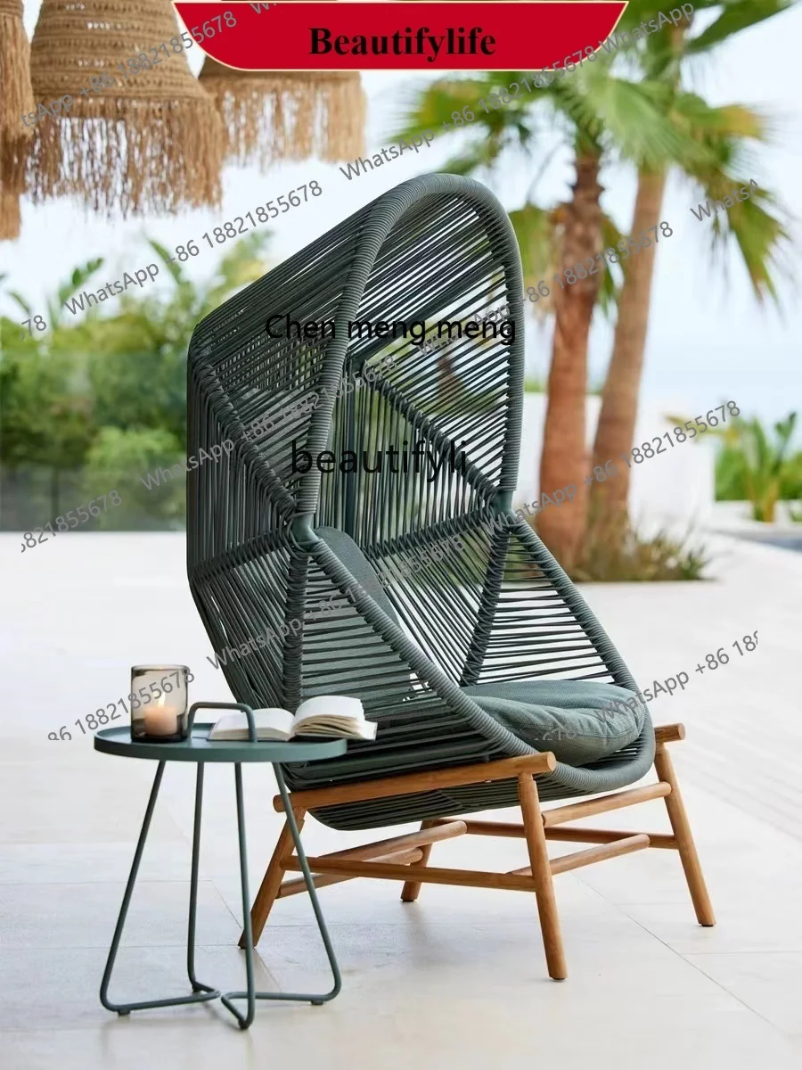 X  Outdoor Swing Leisure Courtyard Garden Villa Bird's Nest Rattan Recliner Hanging Basket Glider Single Furniture