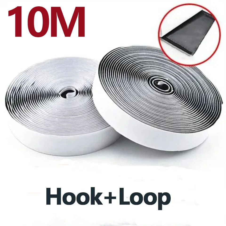 2/3/5/10MetersRoll Self Adhesive Hook And Loop Fastener Tape Nylon Strong Back Sticky Hook Strips Mounting Loop Tape DIY Velcros