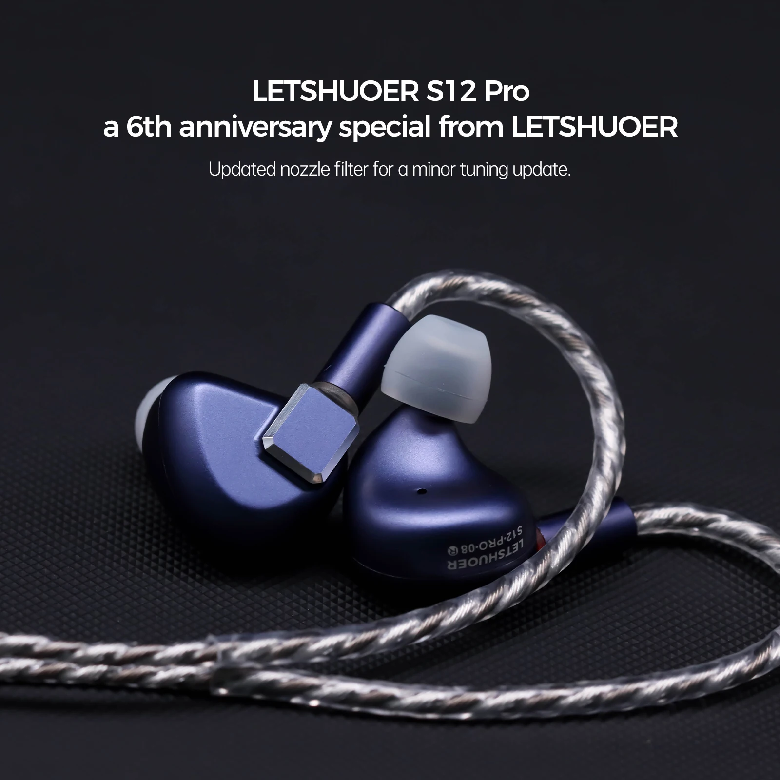 Letshuoer S12pro Earphones S12 PRO Planar 14.8mm IEM Hi-Fi Earphones Detachable Silver plated Monocrystalline Copper Cable