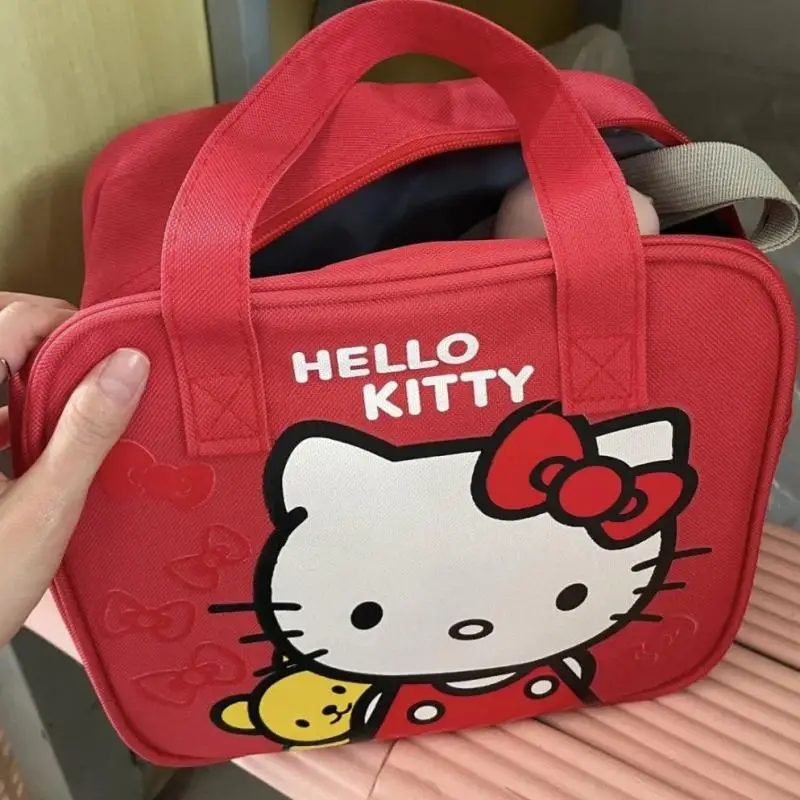 Hello Kitty Sanrio Makeup Bag Kawaii Anime Cartoon Cute Portable Large Capacity Wash Bag Cosmetics Storage Box Gifts Girls